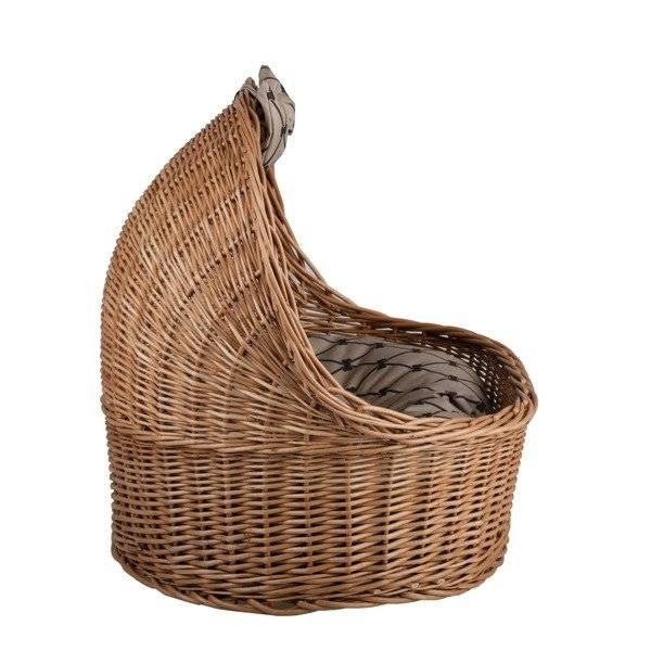 Cozy Natural Wicker Pet House with Soft Cushion