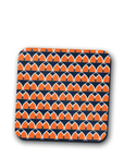 Navy Blue and Orange Retro Geometric Design Coaster, Table Decor Drinks Mat
