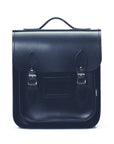 Handmade Leather City Backpack - Navy Blue