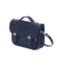 Leather Midi Satchel - Navy