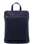 Navy Pocket Ethical Leather Backpack