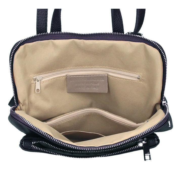 Navy Pocket Ethical Leather Backpack