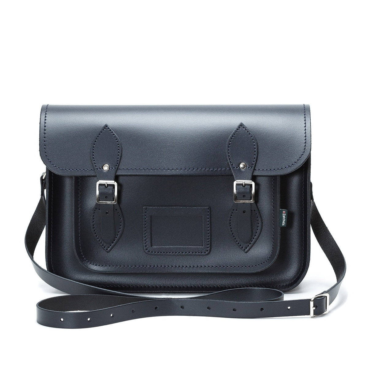 Handmade Leather Satchel - Navy Blue