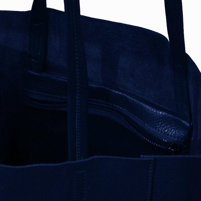 Navy Star Print Suede Leather Tote - Brix + Bailey