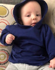 Stylish Kid Cotton Hoodie Dark Blue