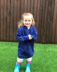 Stylish Kid Cotton Hoodie Dark Blue
