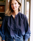 Wren blouse midnight/navy dip dye