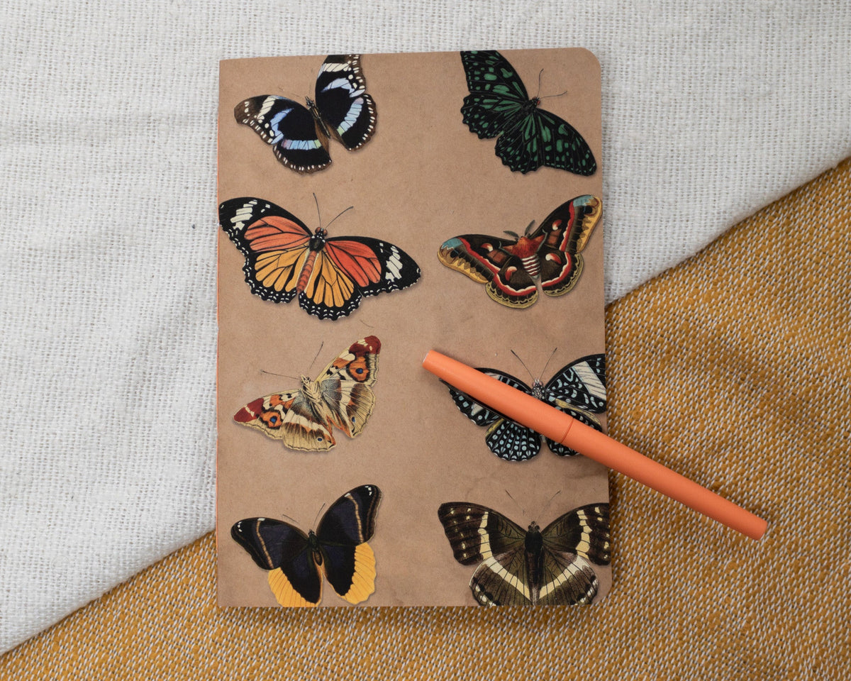 A5 Handmade Notebook with Vintage Butterfly Design