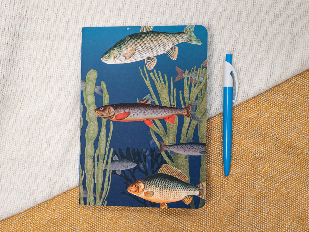 A5 &amp; A6 Handmade Notebook with Vintage Fish Design