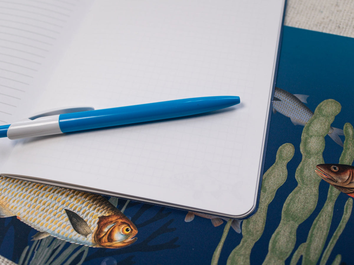A5 &amp; A6 Handmade Notebook with Vintage Fish Design