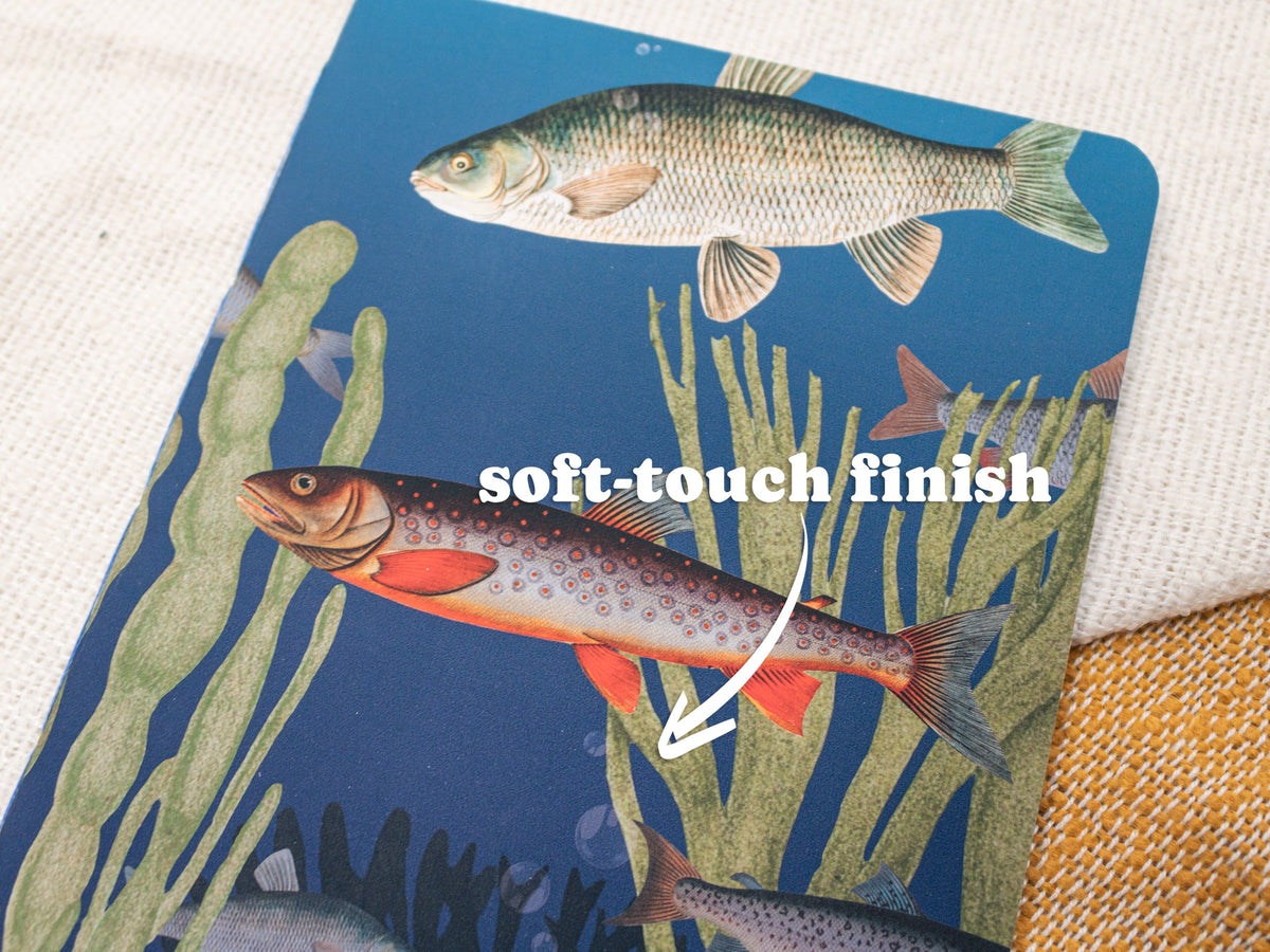 A5 &amp; A6 Handmade Notebook with Vintage Fish Design