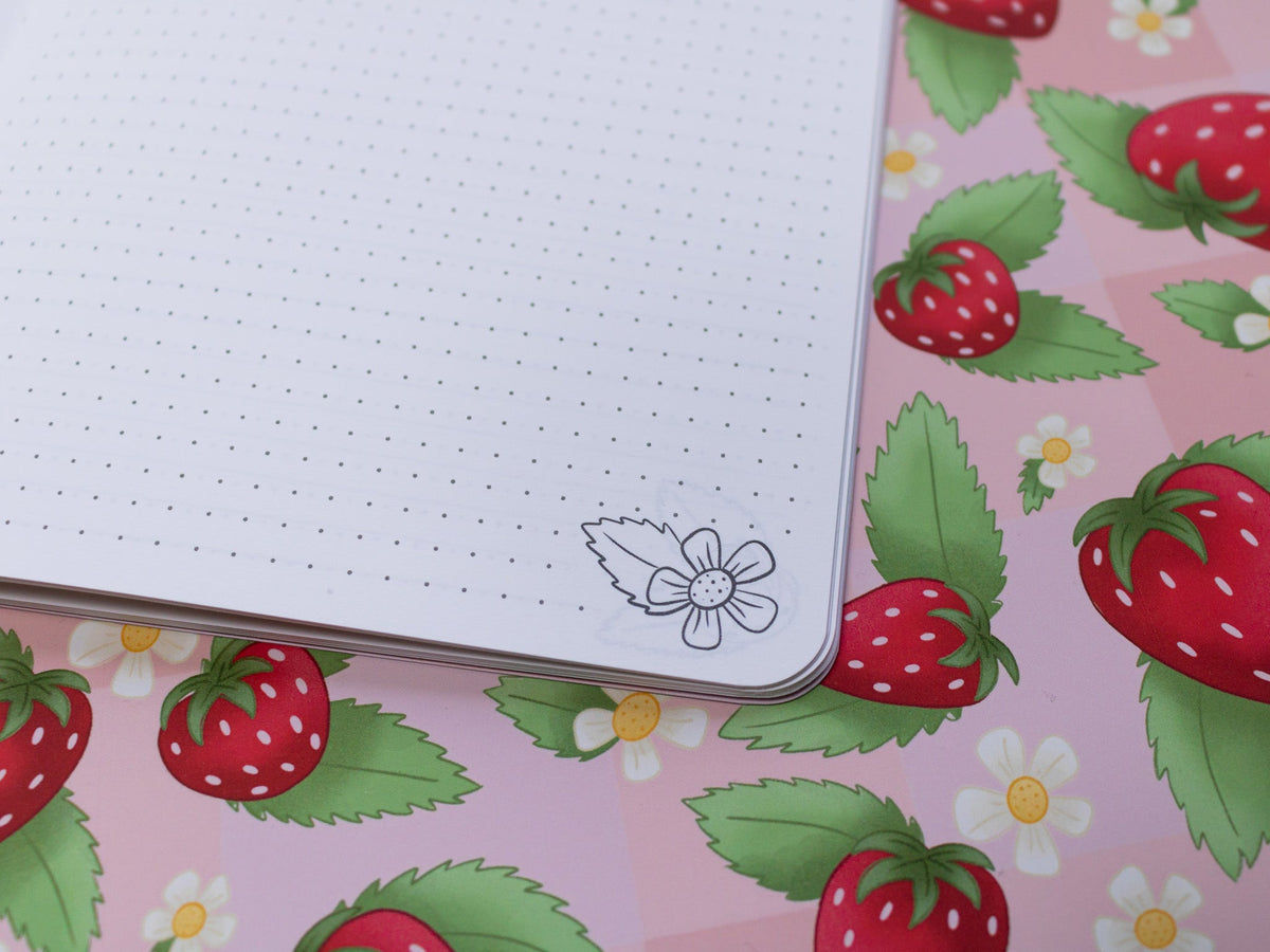 A5 Handmade Notebook with Strawberry Design