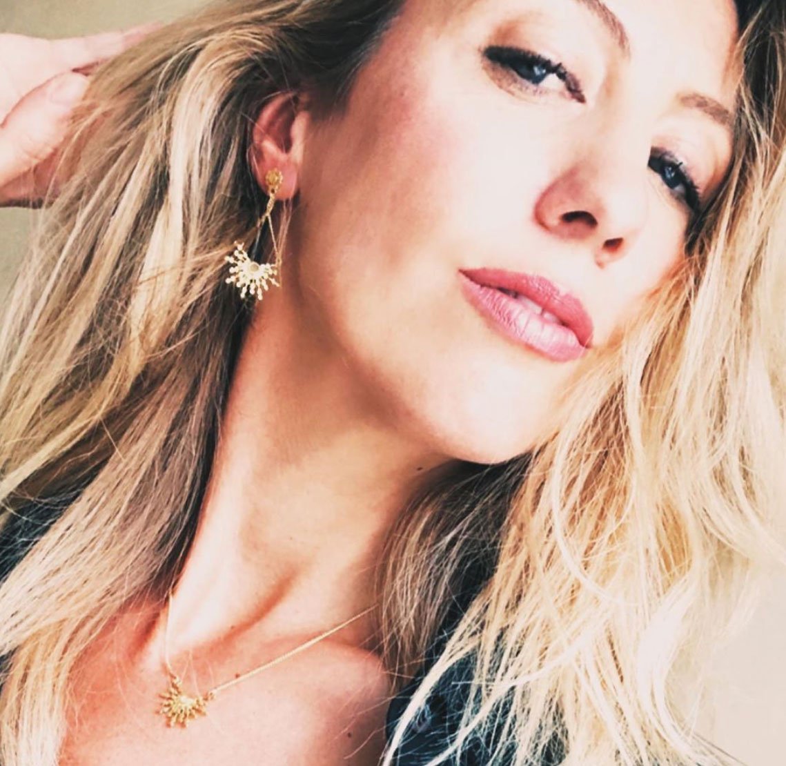 Rose Quartz Radiating Bead Pendant Necklace in Gold