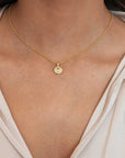 Luna Single Disc Pendant Necklace Black Onyx