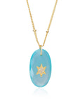 Troy Oval Gemstone Star Pendant  Pariba Onyx