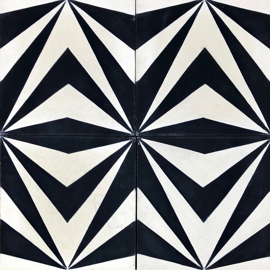 Premium blue and white cement tiles, luxury NEO floor and wall tiles, stylish bathroom and kitchen design, handcrafted trending pattern by Maria Starling Design at brixbailey.com
