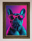 Neon French Bulldog Framed Wall Art
