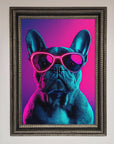 Neon French Bulldog Framed Wall Art