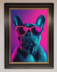 Neon French Bulldog Framed Wall Art
