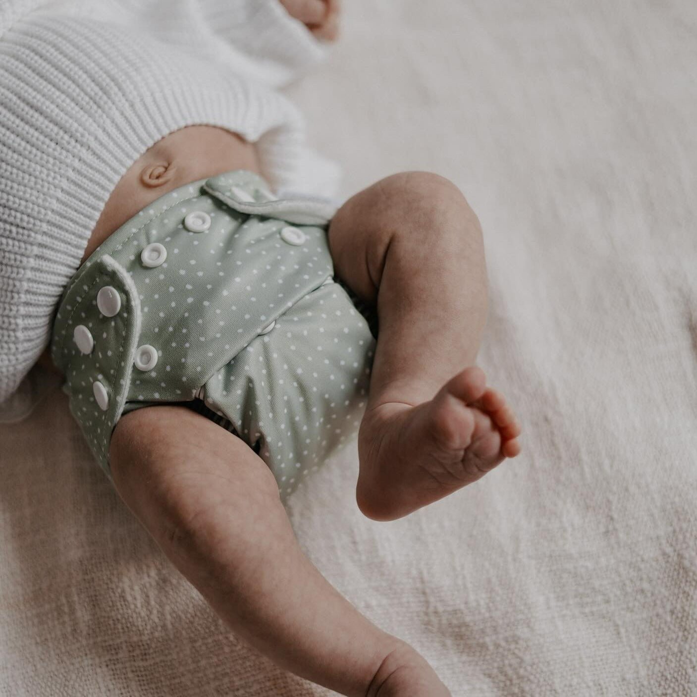 Newborn Reusable Cloth Nappy - White