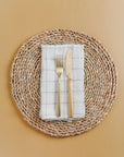 Stone Washed Linen Windowpane Napkins-2