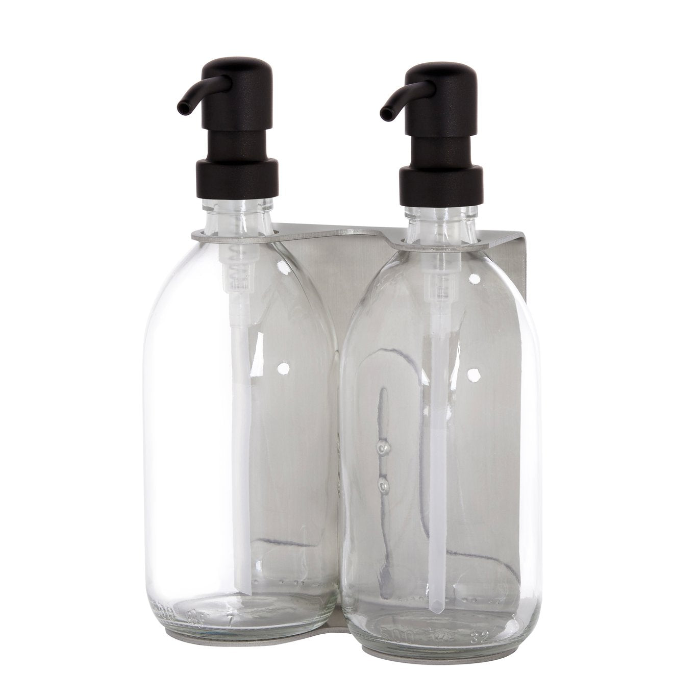 Nickel Double Wall Mounted Soap Dispenser-6