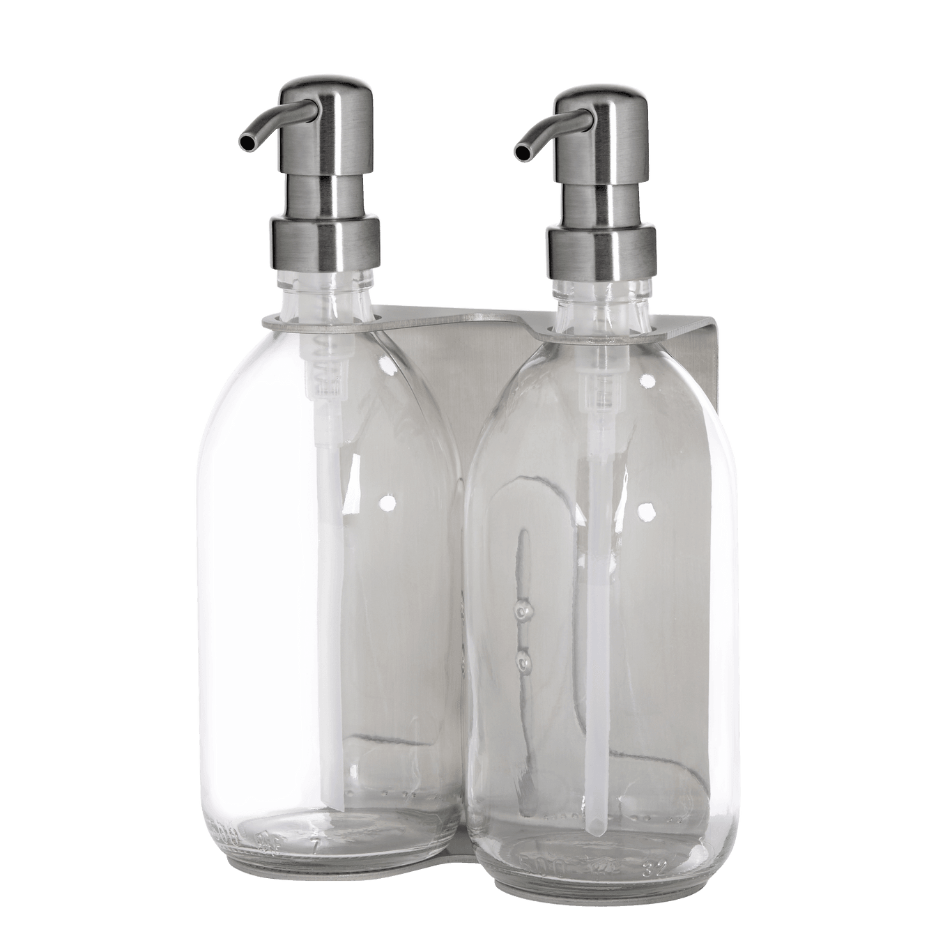 Nickel Double Wall Mounted Soap Dispenser-10
