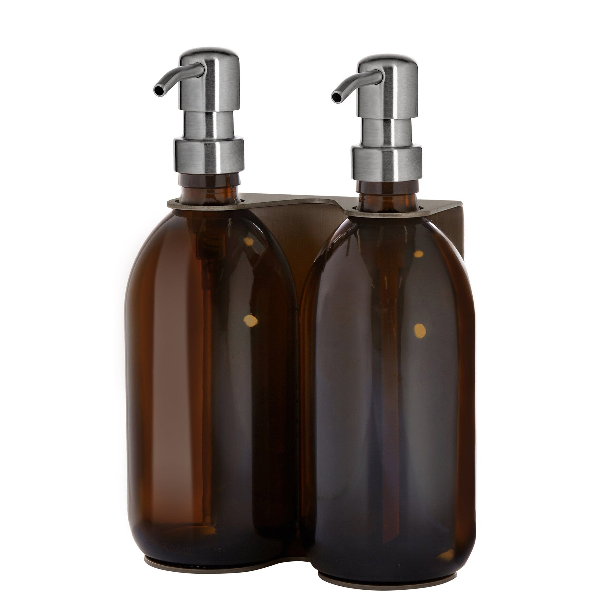 Nickel Double Wall Mounted Soap Dispenser-2