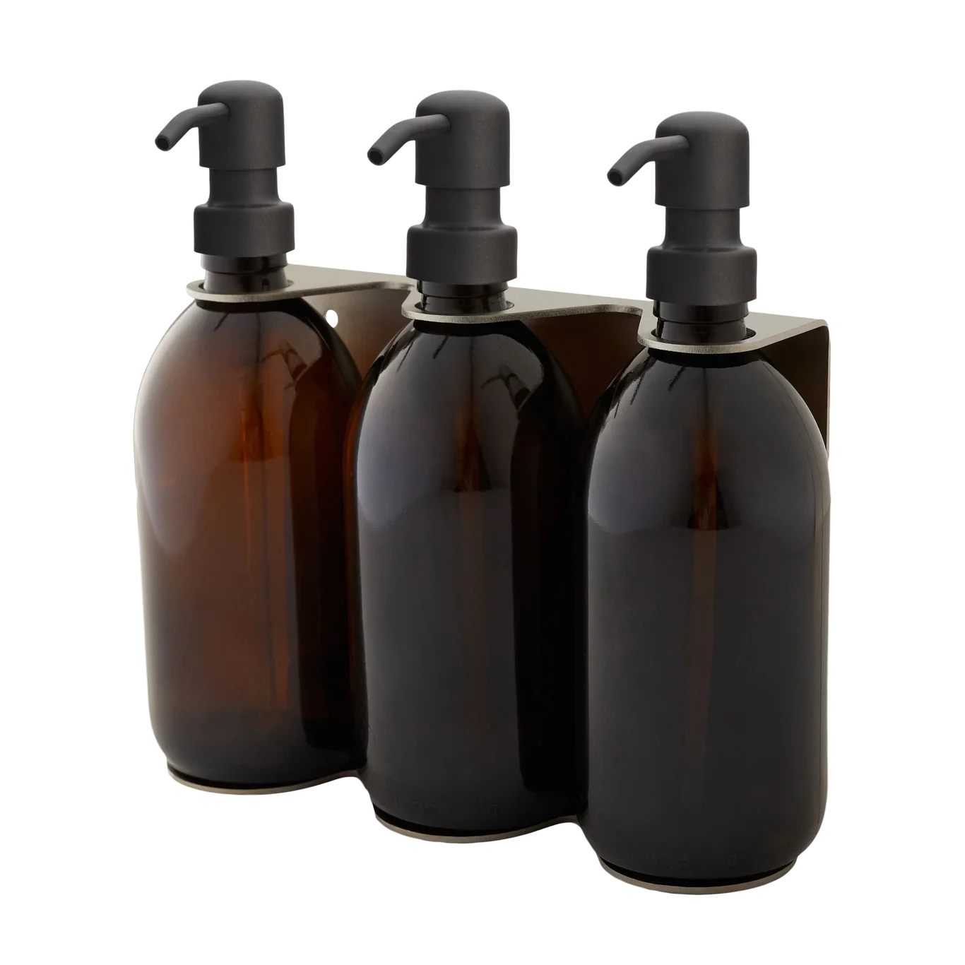 Nickel Triple Wall Mounted Soap Dispenser-5
