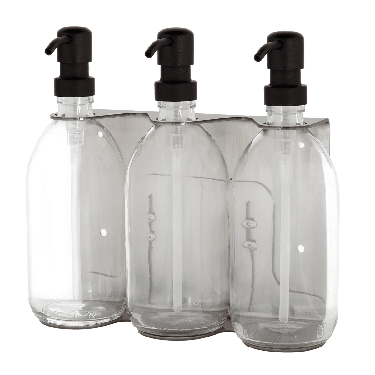 Nickel Triple Wall Mounted Soap Dispenser