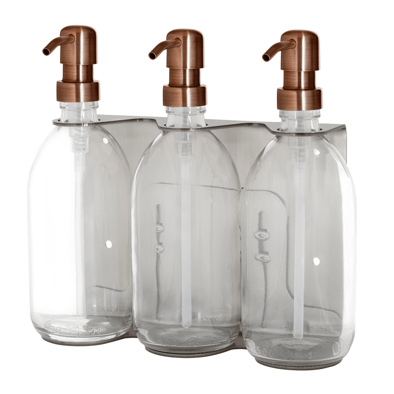 Nickel Triple Wall Mounted Soap Dispenser-8