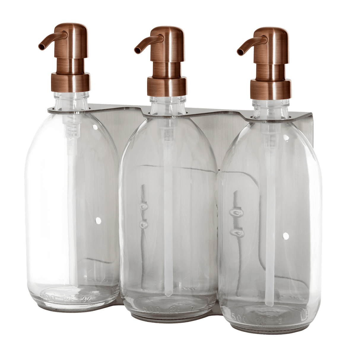 Nickel Triple Wall Mounted Soap Dispenser