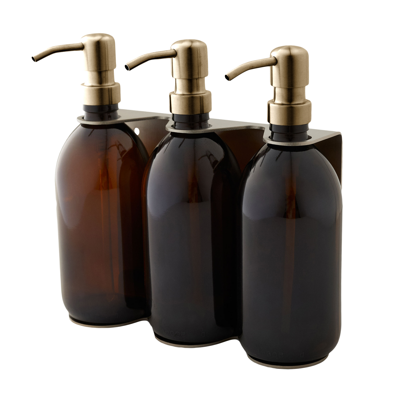 Nickel Triple Wall Mounted Soap Dispenser-4