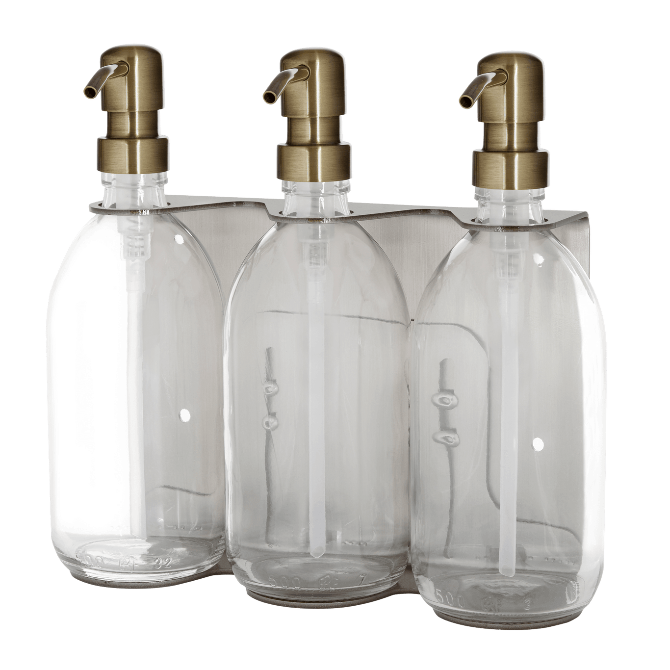 Nickel Triple Wall Mounted Soap Dispenser-9