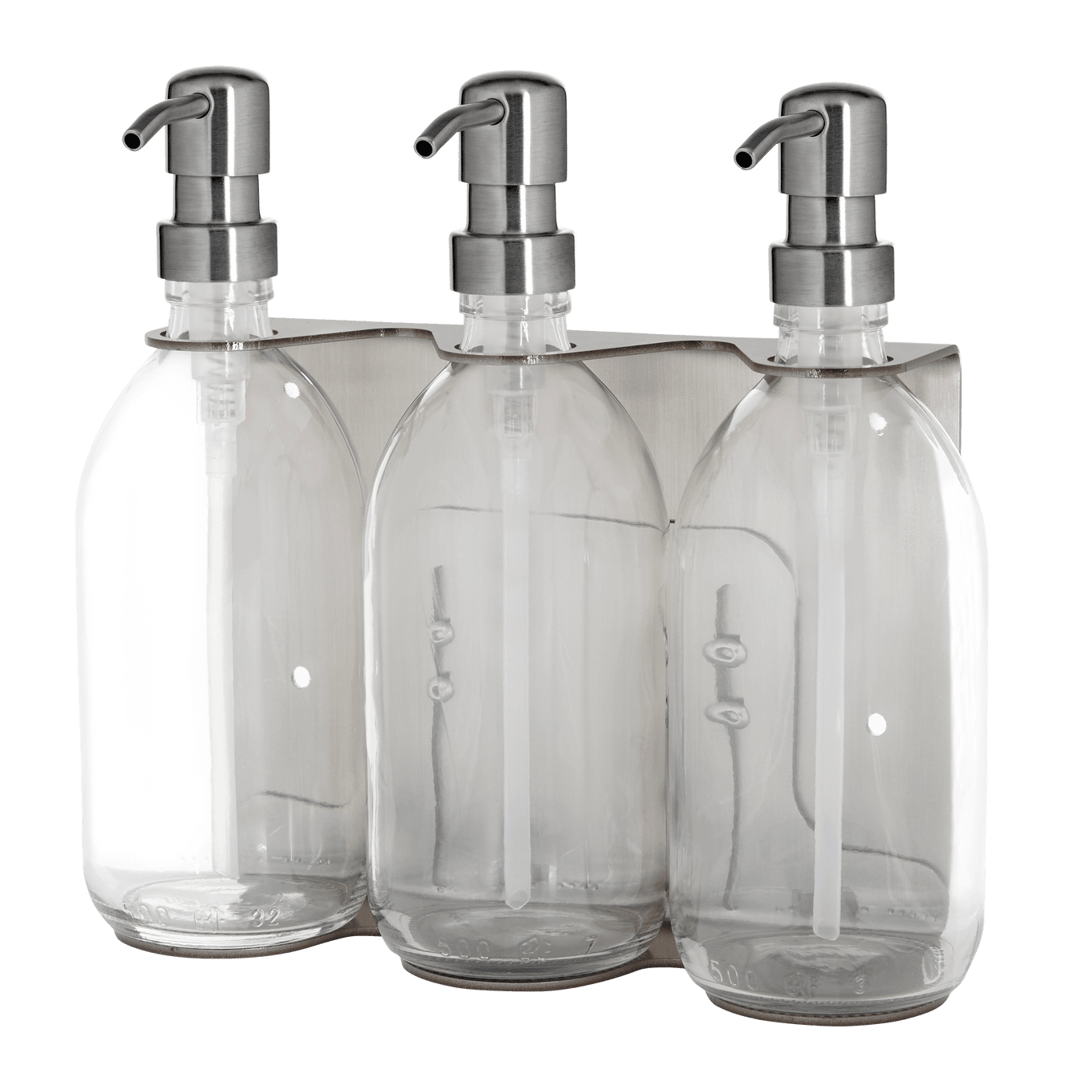 Nickel Triple Wall Mounted Soap Dispenser-10