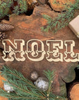 Rustic Carnival NOEL Mantle Fireplace Christmas Lettering Metal Decoration In Rusty,White or Gold