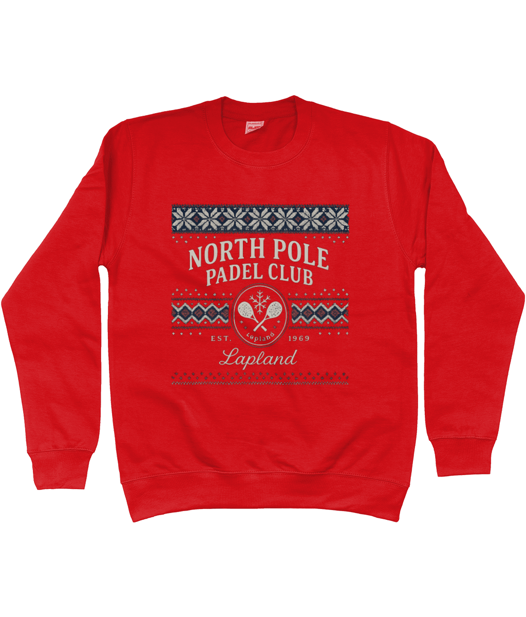 North Pole Padel Club Christmas Jumper — Red Unisex
