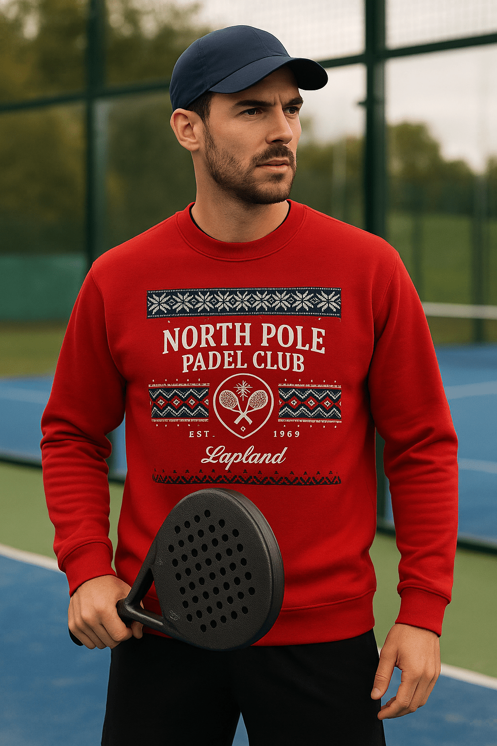 North Pole Padel Club Christmas Jumper — Red Unisex