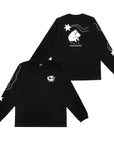 Long Sleeve Black Shirt with Whimsical Moomin Illustration