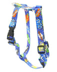 Blue Graffiti Nylon Dog Harness