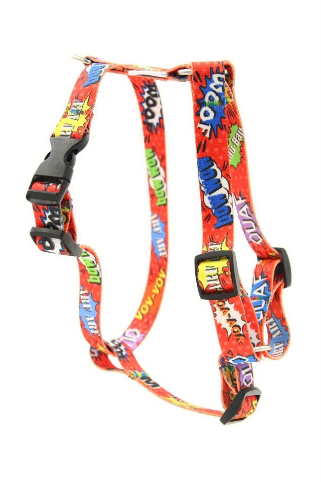 Red Graffiti Nylon Dog Harness