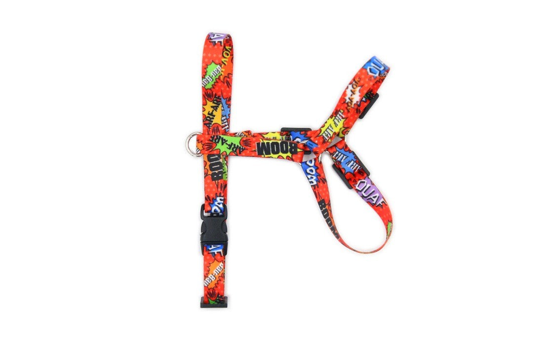 Red Graffiti Nylon Dog Harness