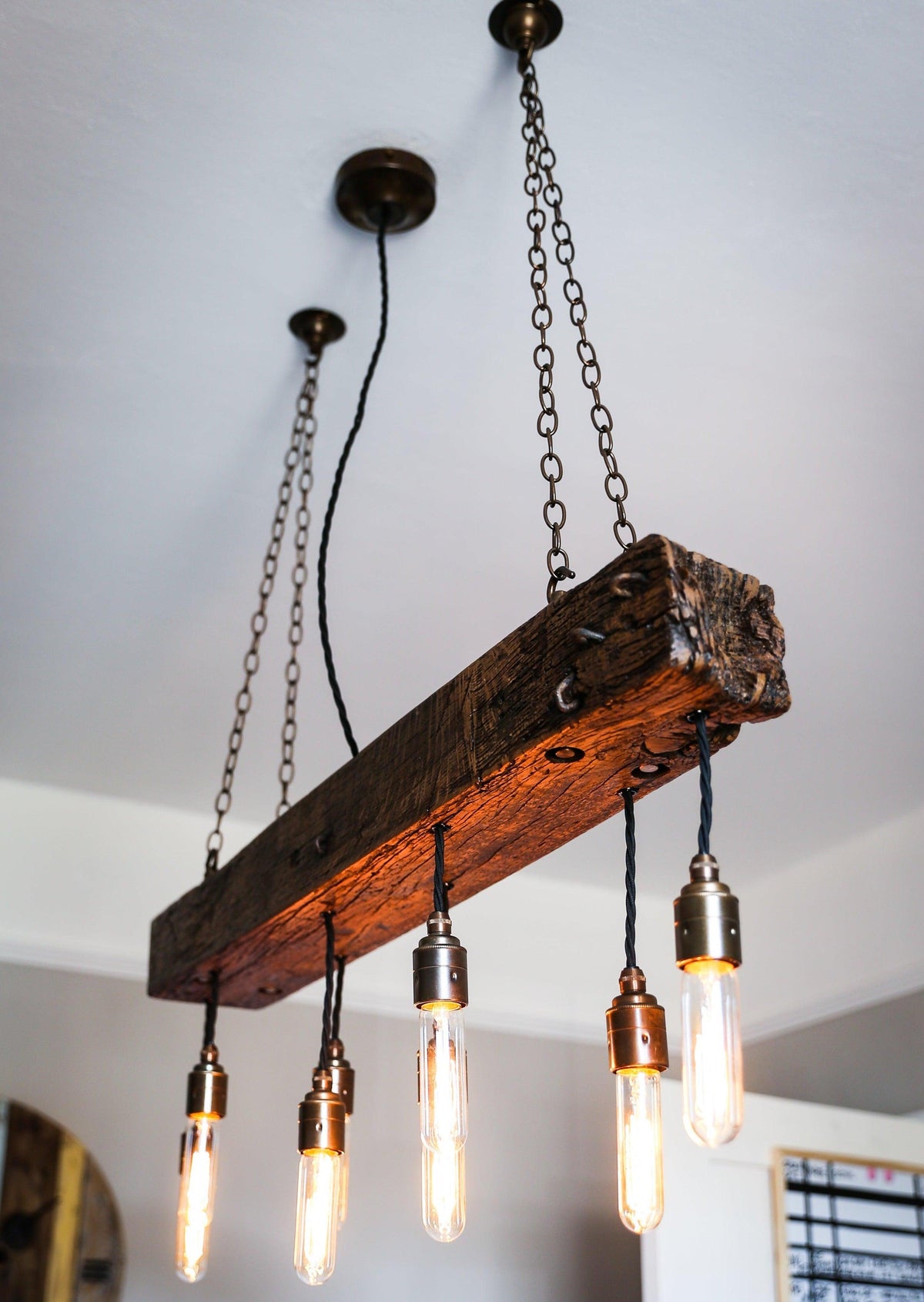 Oak Beam Chandelier | Rustic Kitchen Island &amp; Dining Lighting UK