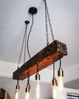 Oak Beam Chandelier | Rustic Kitchen Island & Dining Lighting UK