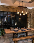 Oak Beam Chandelier | Rustic Kitchen Island & Dining Lighting UK