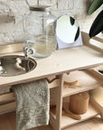 Montessori Wooden Washbasin for Toddlers with Storage