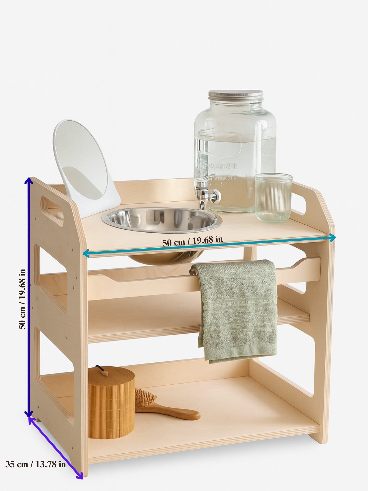 Small Wooden Washbasin with Shelf for Children
