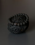 Obsidian Lava Stone Bead Bracelet