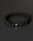 Obsidian Lava Stone Bead Bracelet