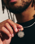 Octagon Vegvisir Viking Rune Personalised Silver Necklace